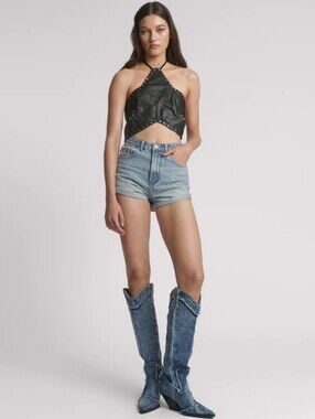 OneTeaspoon Bandits Light Blue High Waist Denim Women's Shorts